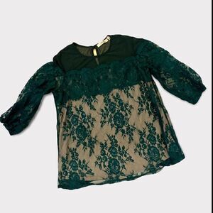 Gorgeous Green Lace Holiday Top
